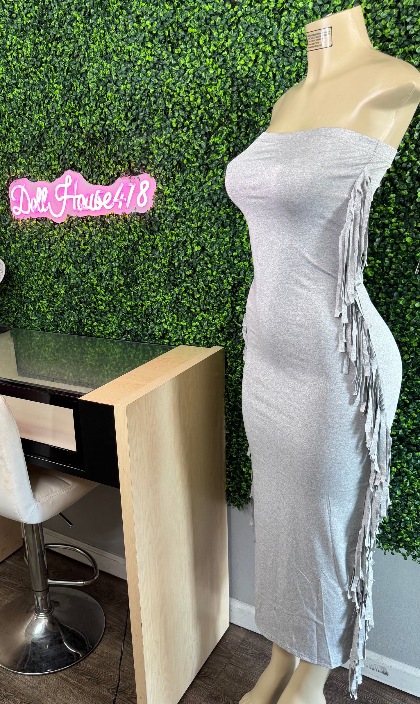 Gray Fringe Dress